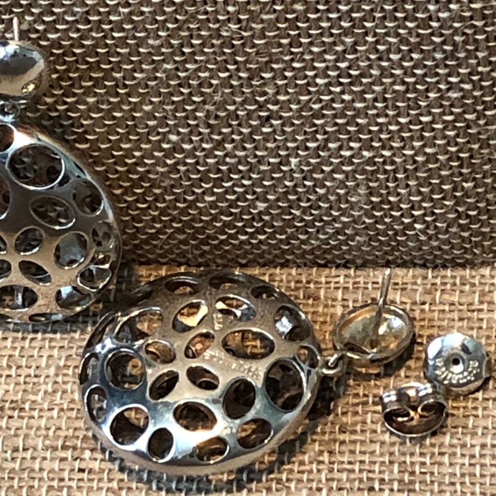 .950 silver statement ring and earrings jewelry set - Picture 11 of 16